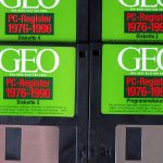 Vier Disketten mit dem GEO-Register 1976-1996