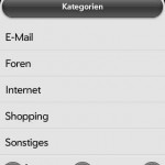 Screenshot der Kategorienliste in PasswordMaker